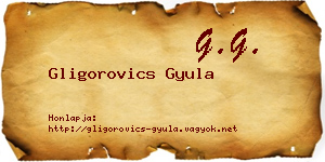 Gligorovics Gyula névjegykártya
