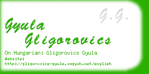 gyula gligorovics business card